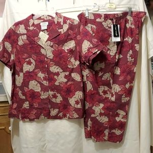 Womens 2pc Crop Pant Set